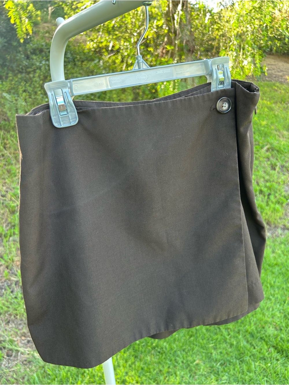 H&M Dark Brown Mini Wrap Skort with Side Button